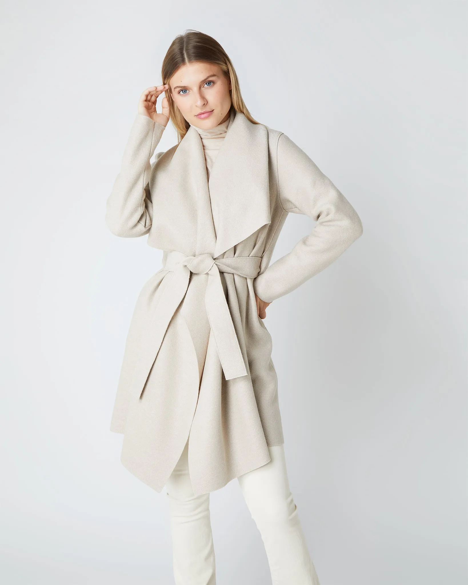 Short Blanket Coat in Almond sold by Mashburn product image thumbnail 2