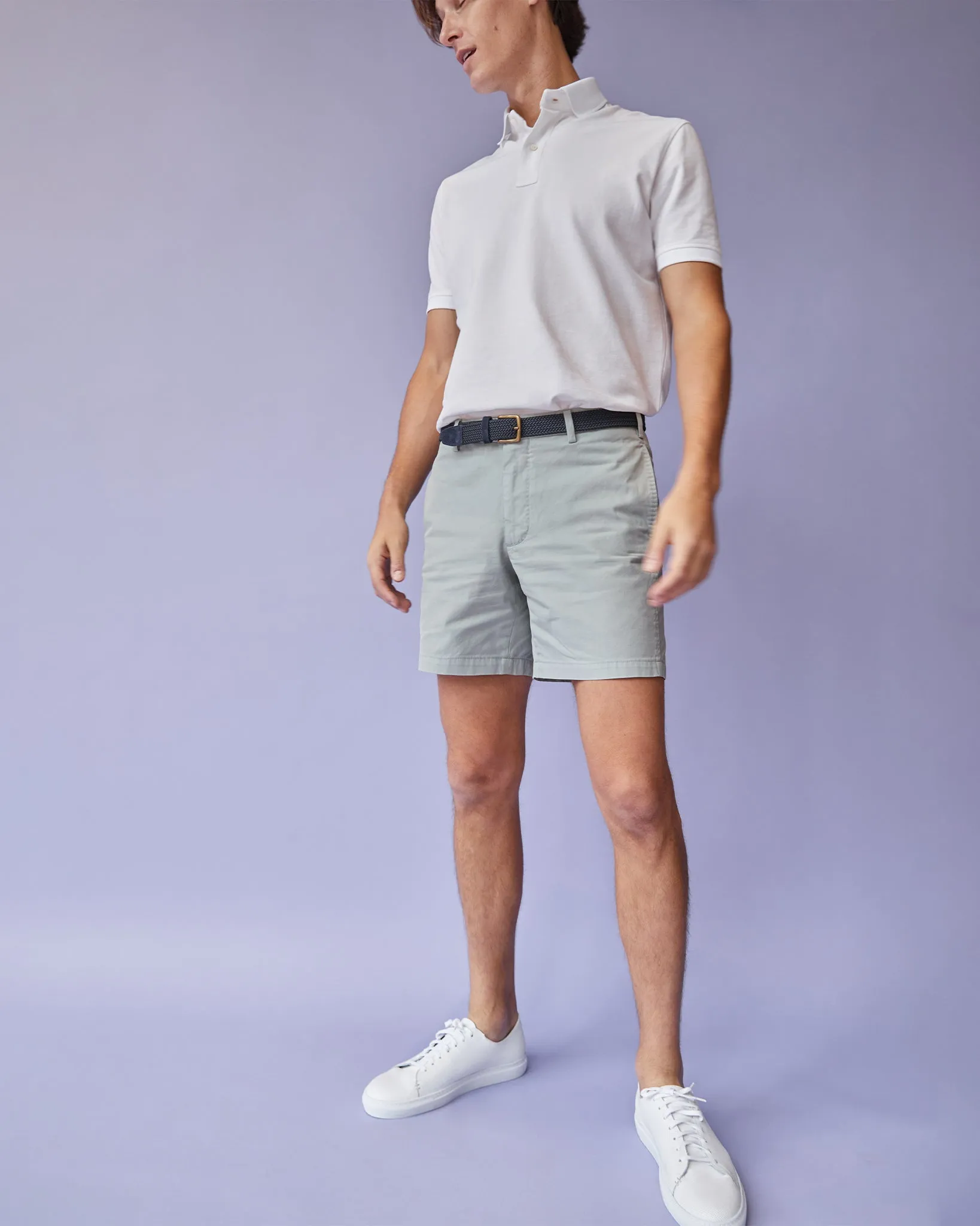 Low-Top Lace-Up Sneaker in White Perforated Leather sold by Mashburn product image thumbnail 4