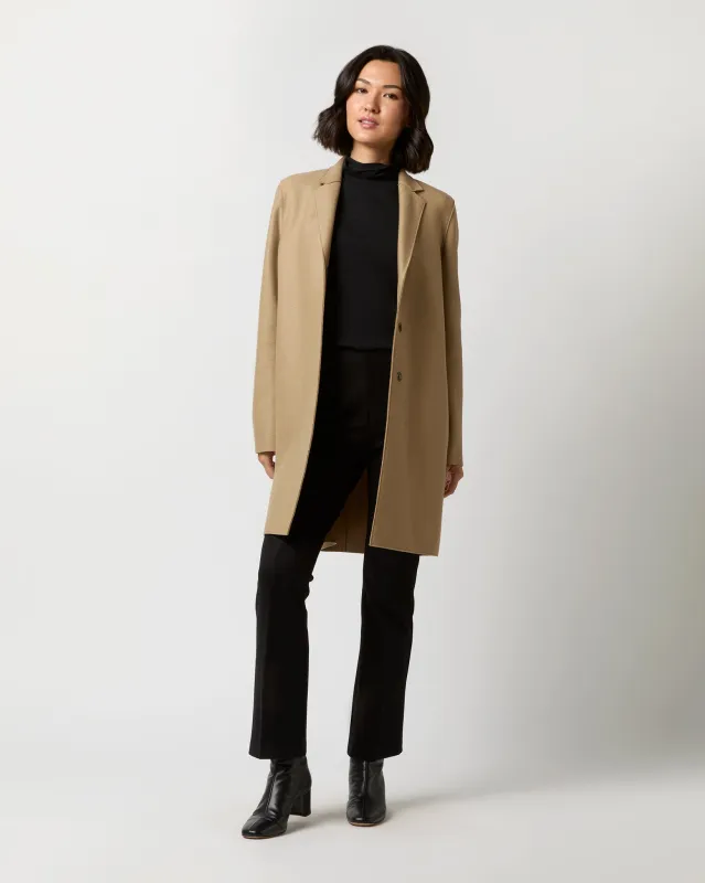 Cocoon Coat in Tan sold by Mashburn