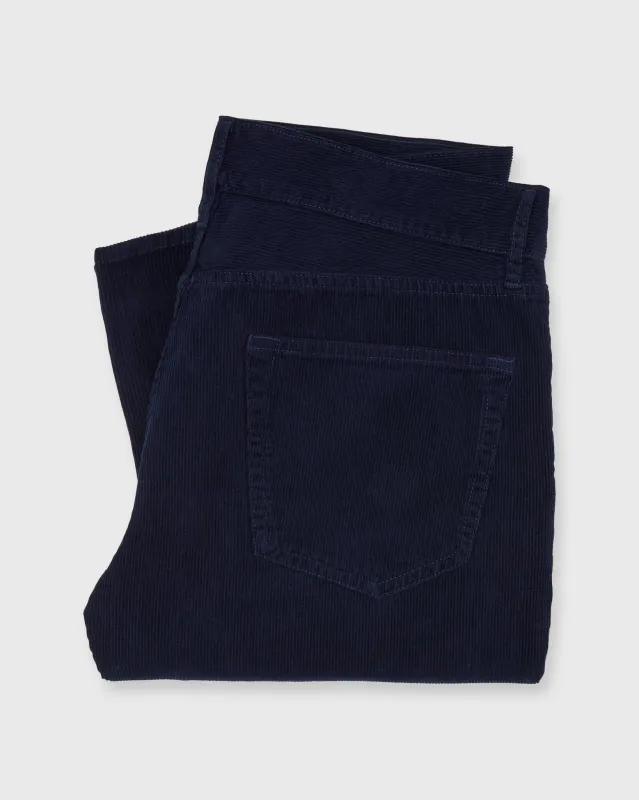 Slim Straight 5-Pocket Pant in Navy Corduroy made by Sid Mashburn