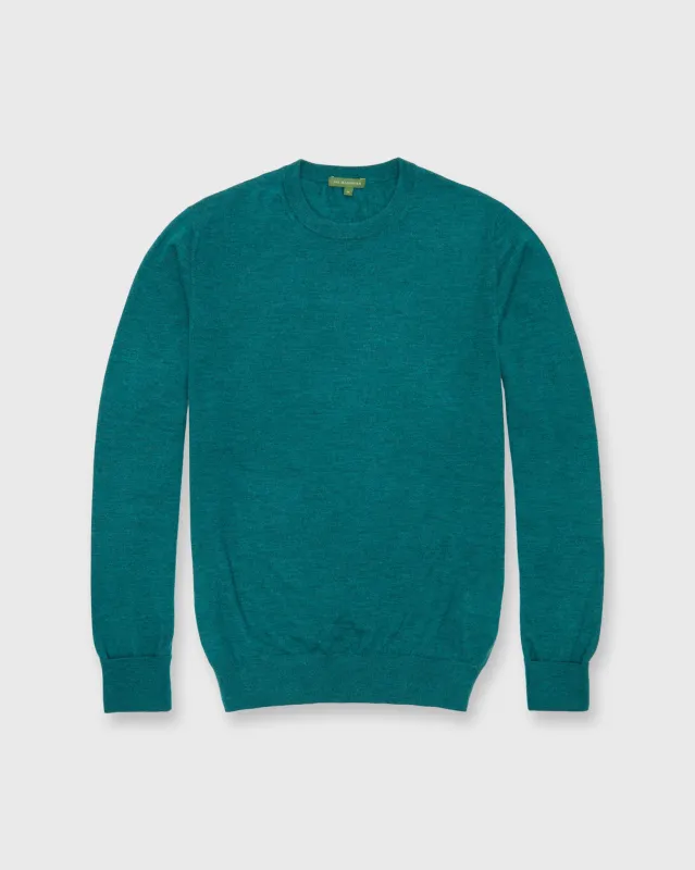Fine-Gauge Crewneck Sweater in Highland Green Cashmere sold by Mashburn