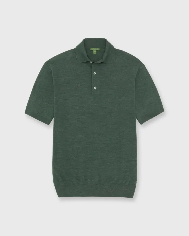 Hyannis Polo Sweater in Lovat Escorial Wool made by Sid Mashburn
