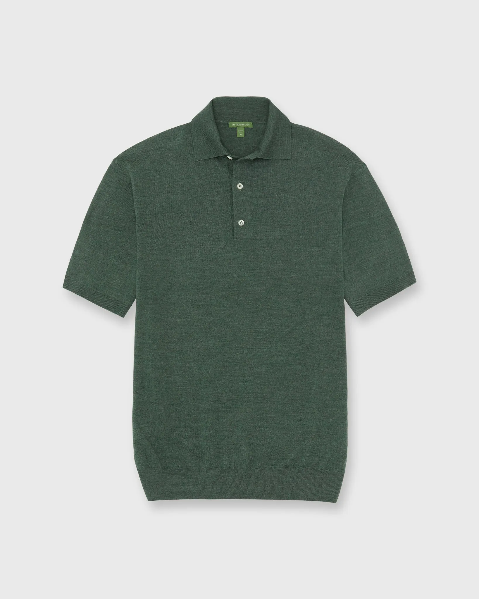 Hyannis Polo Sweater in Lovat Escorial Wool sold by Mashburn