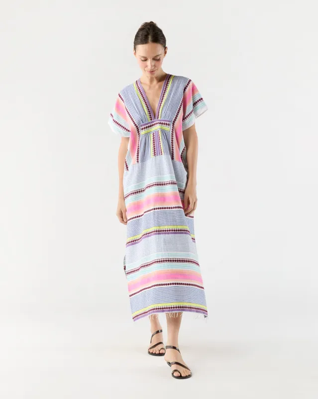 Gasira V-Neck Caftan in Cirq Citrus made by Mashburn
