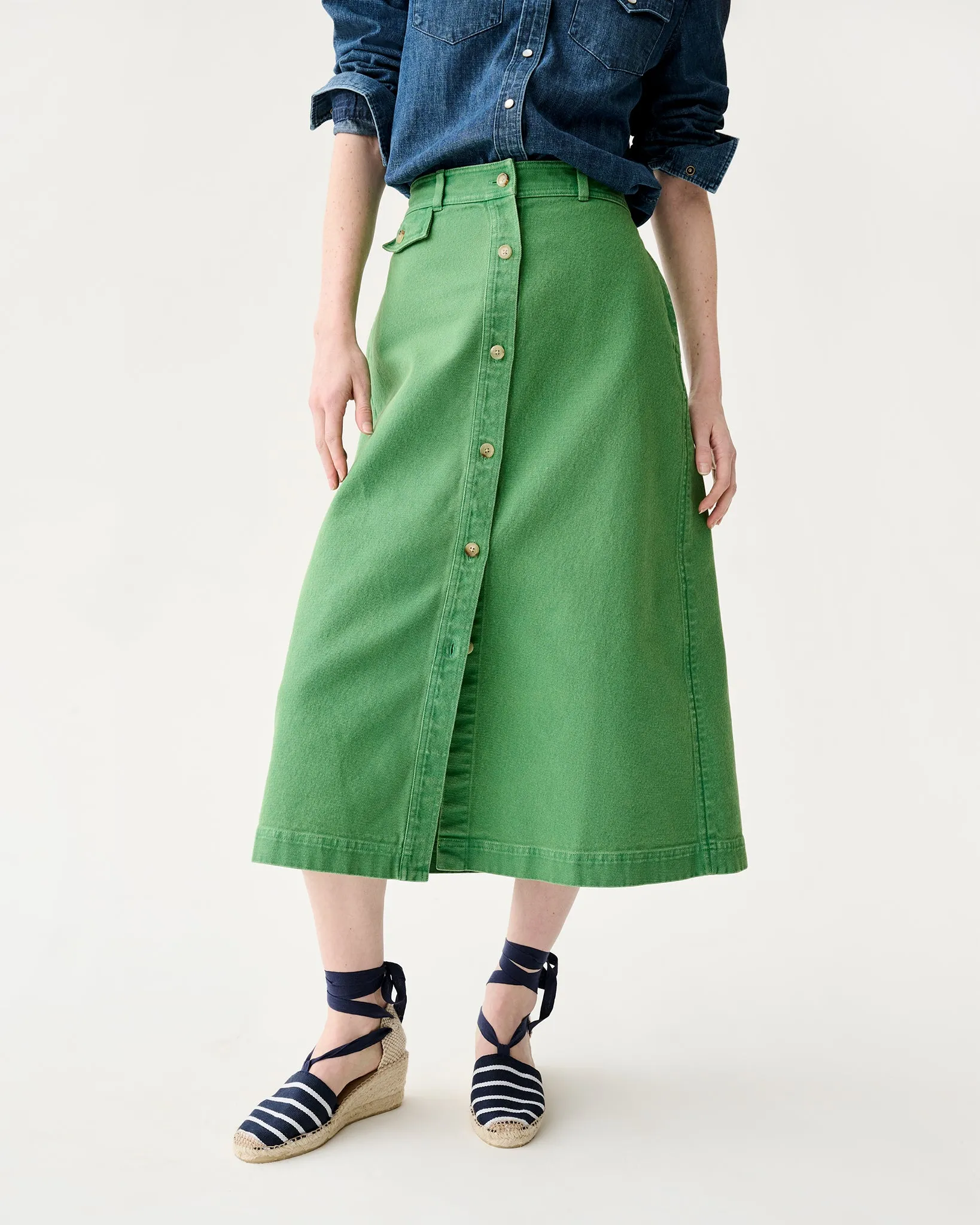Robin Skirt in Green Stretch Canvas sold by Mashburn product image thumbnail 2