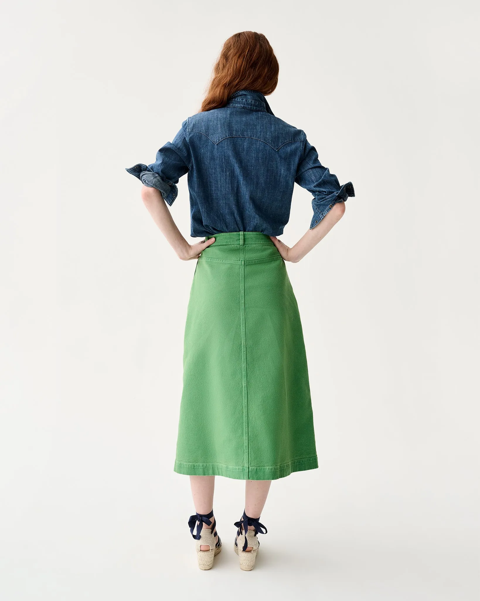 Robin Skirt in Green Stretch Canvas sold by Mashburn product image thumbnail 4