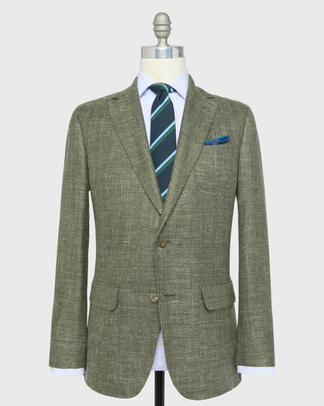 Ghost Blazer in Sage Rustic Hopsack sold by Mashburn