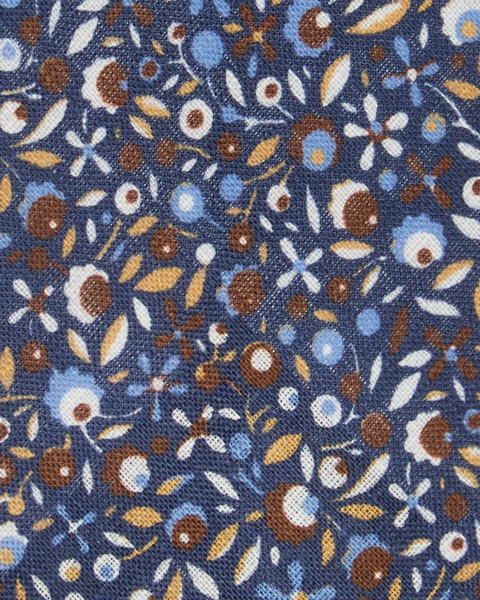 Linen Print Tie in Navy/Brown Floral sold by Mashburn product image thumbnail 2