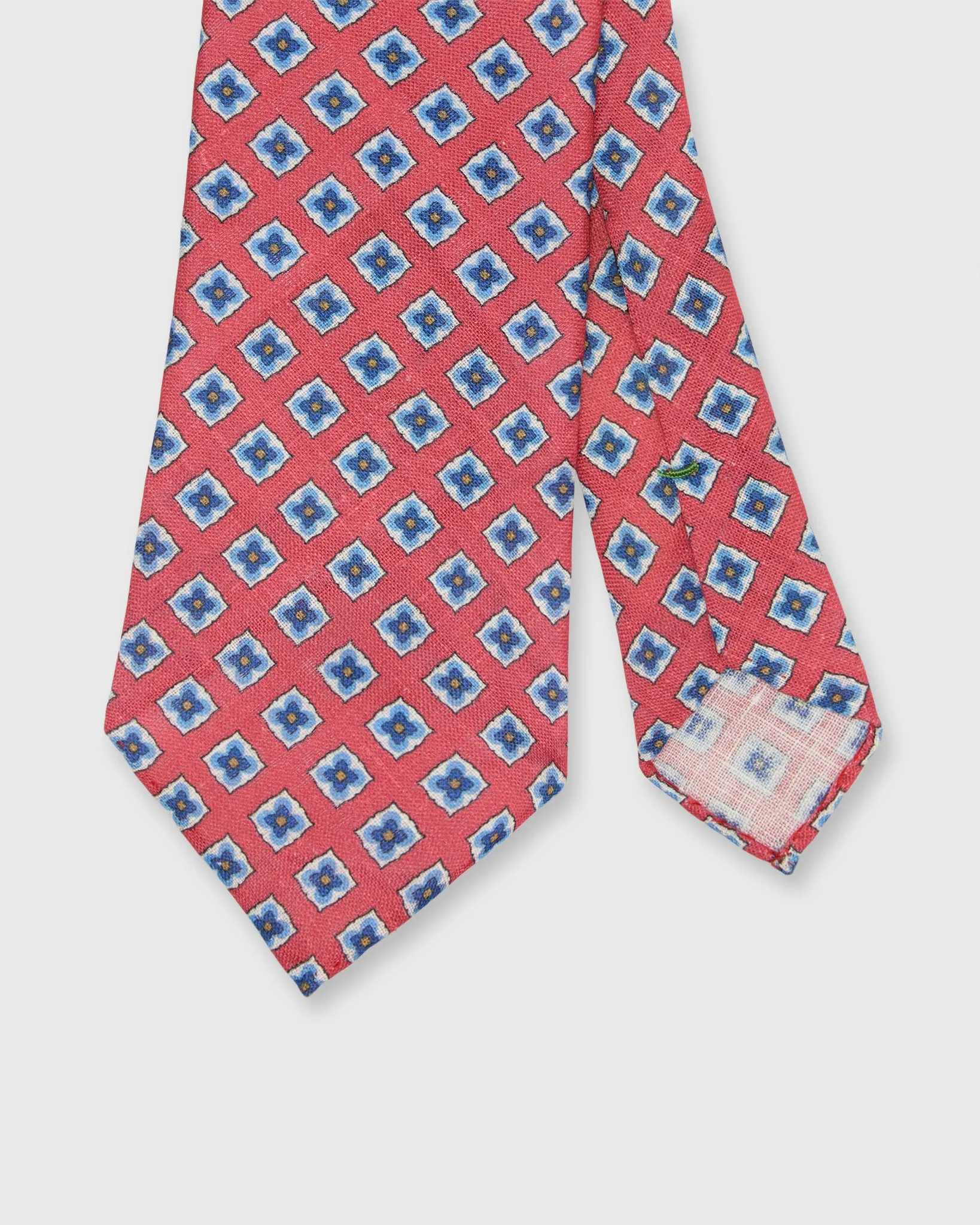 Linen Print Tie in Melon/Blue Medallion sold by Mashburn