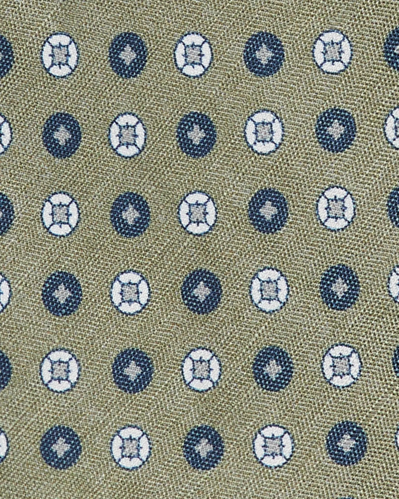 Silk/Linen Print Tie in Sage/Navy/Bone Geo Dot sold by Mashburn product image thumbnail 2