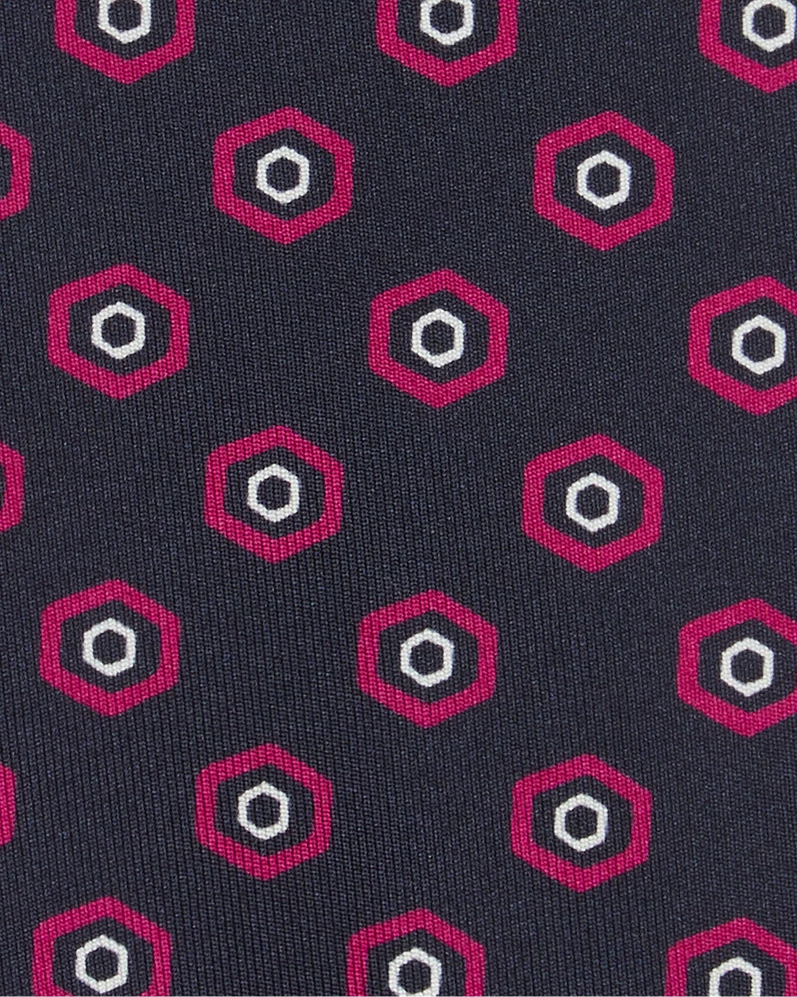 Linen Print Tie in Navy/Berry Geo sold by Mashburn product image thumbnail 2