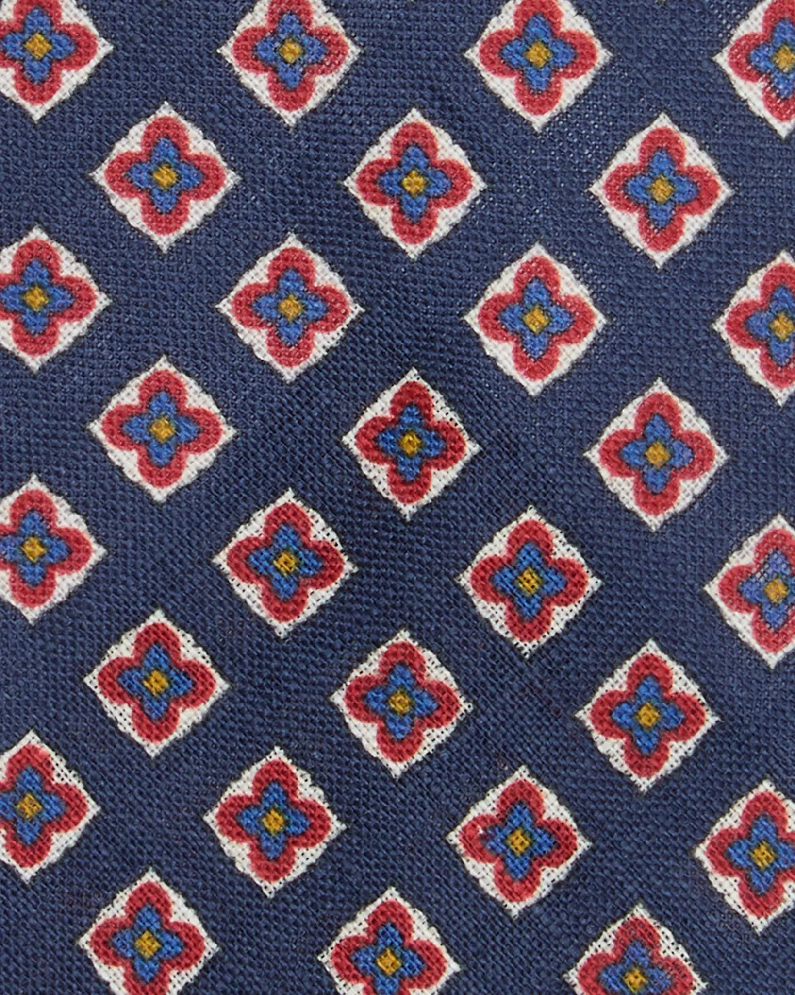 Linen Print Tie in Air Force/Salmon Medallion sold by Mashburn product image thumbnail 2