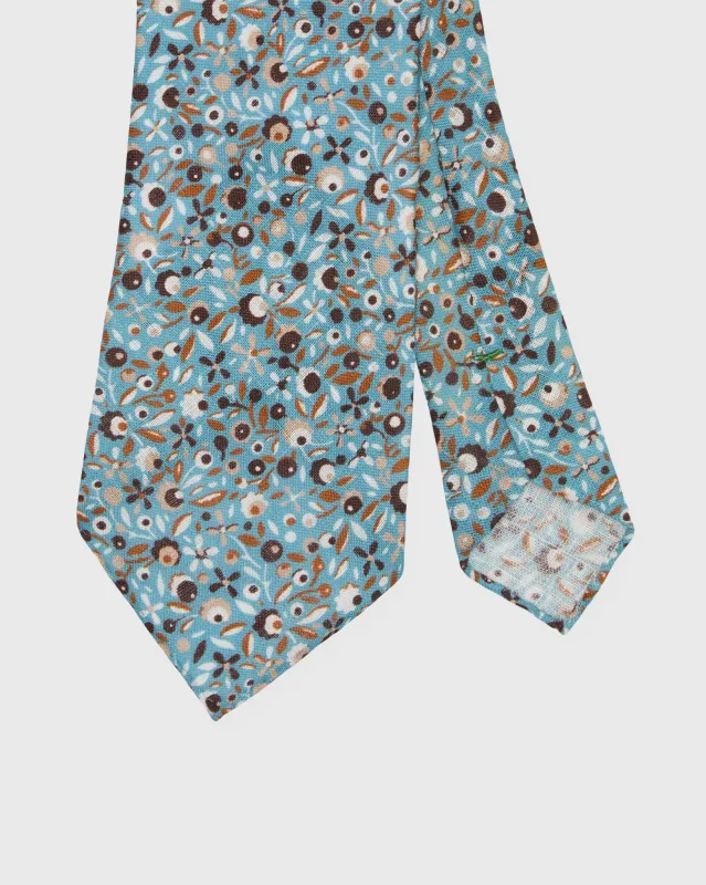 Linen Print Tie in Lovat/Brown Floral sold by Mashburn
