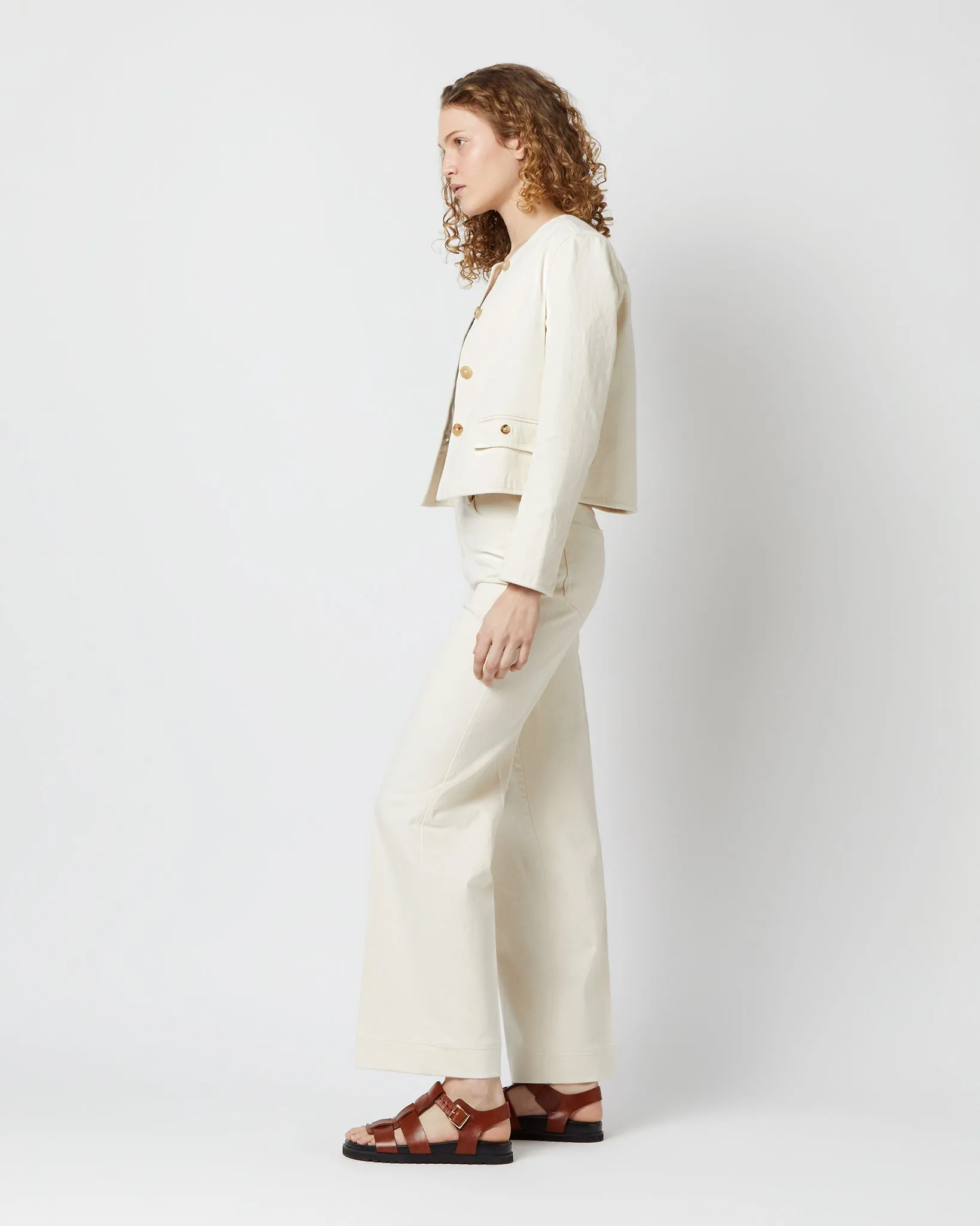 Meg Jacket in Natural Stretch Denim sold by Mashburn product image thumbnail 4