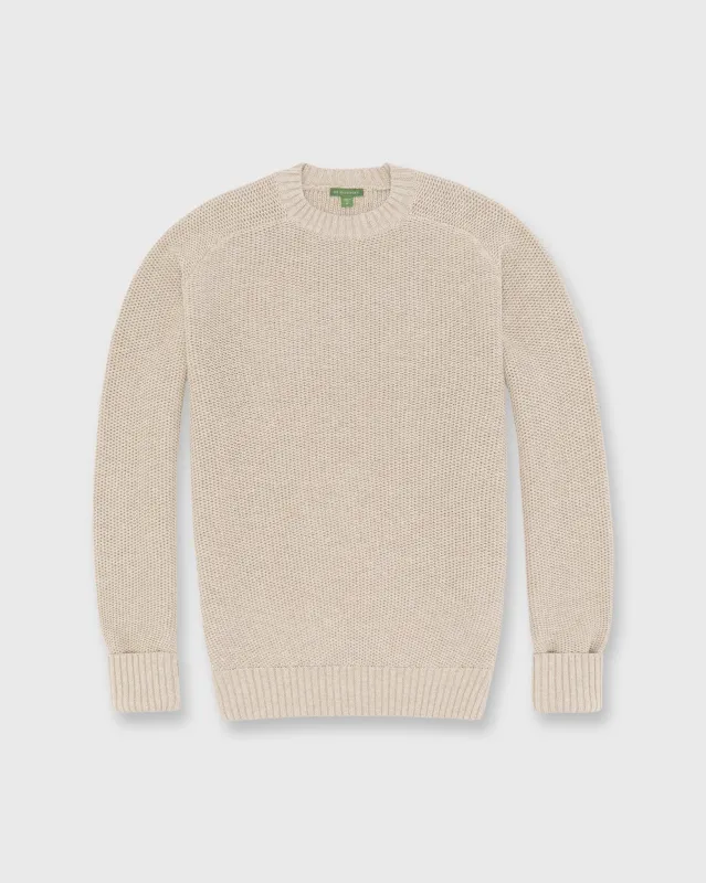 Beach Crewneck Sweater in Heather Taupe Cotton/Linen made by Sid Mashburn