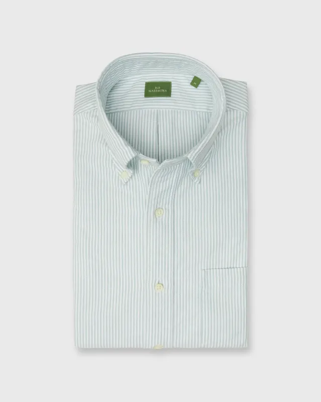 Button-Down Sport Shirt in Lovat University Stripe Oxford sold by Mashburn