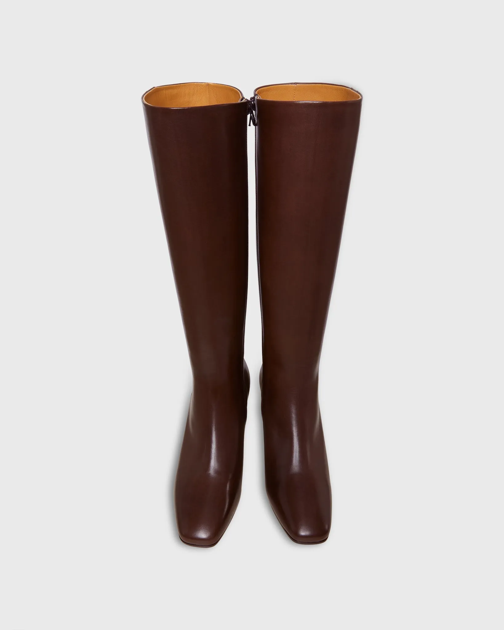 Tall Heeled Zip Boot in Dark Brown Leather sold by Mashburn product image thumbnail 2