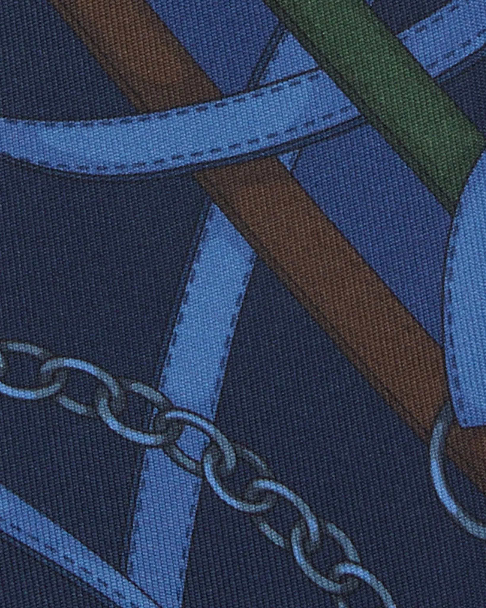 Silk Print Tie in Navy/Brown Equestrian sold by Mashburn product image thumbnail 2