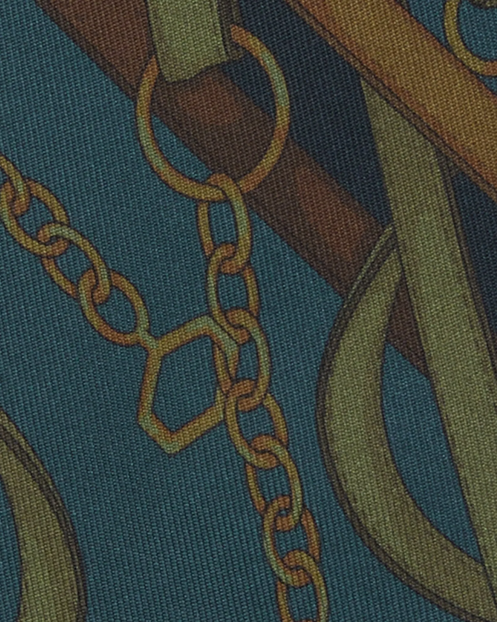 Silk Print Tie in Green/Brown Equestrian sold by Mashburn product image thumbnail 2