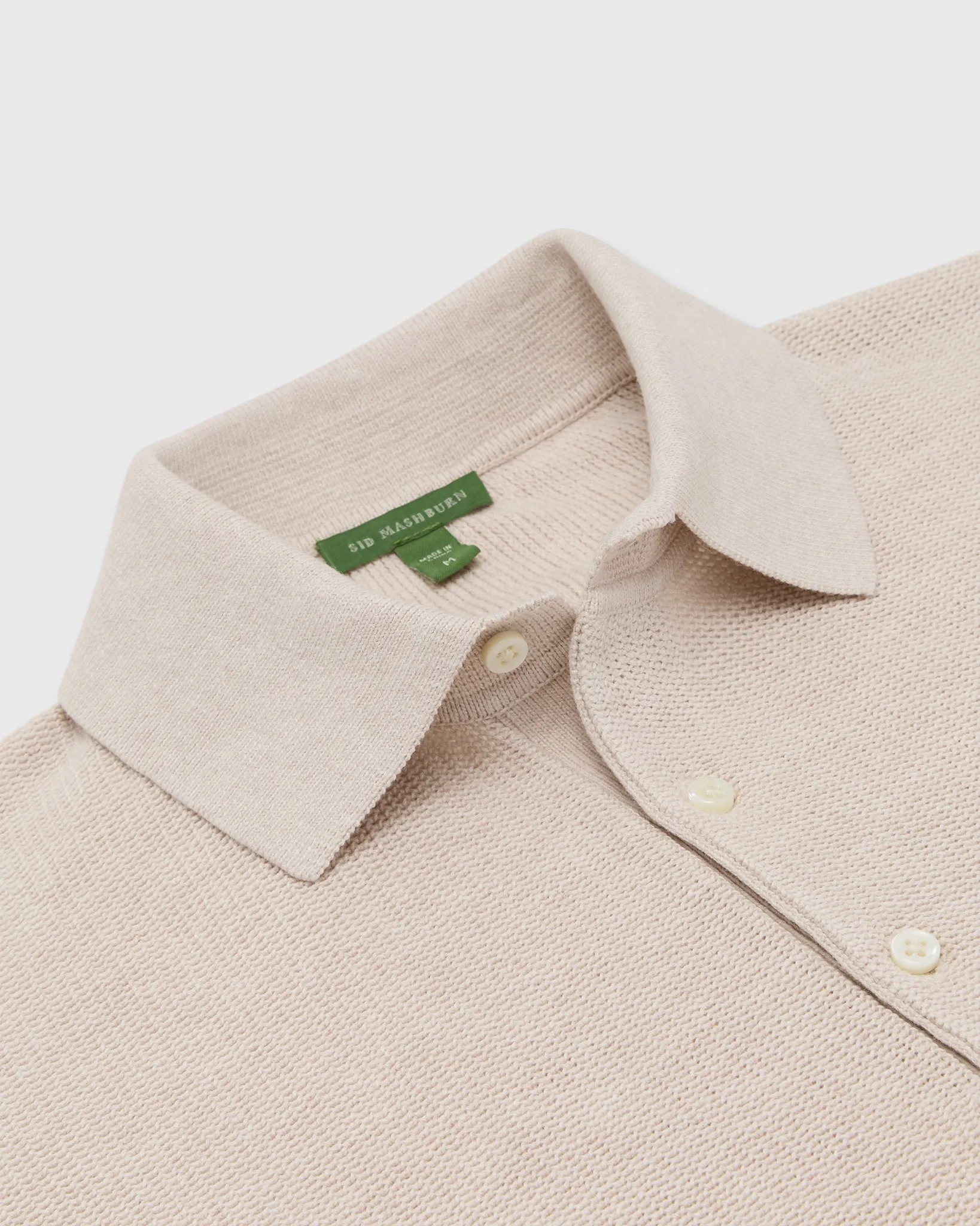 Textured Hyannis Polo Sweater in Bone Cotton/Linen sold by Mashburn product image thumbnail 2