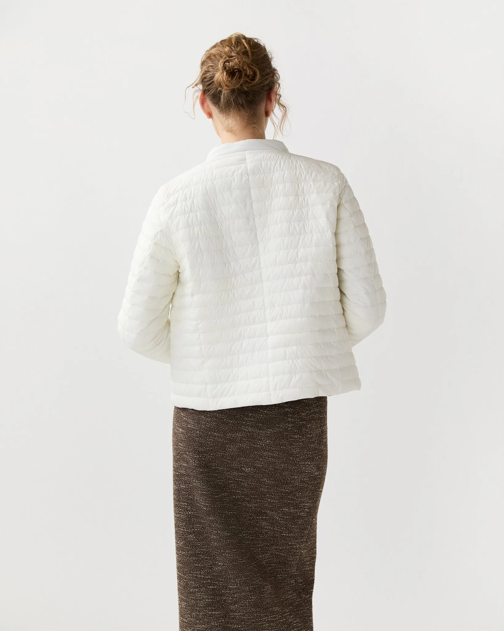 Matte/Shiny Reversible Short Jacket in White sold by Mashburn product image thumbnail 5