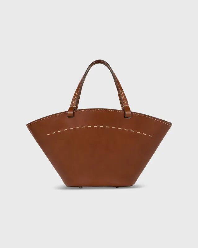 Sylvie Basket Tote in English Tan Leather sold by Mashburn