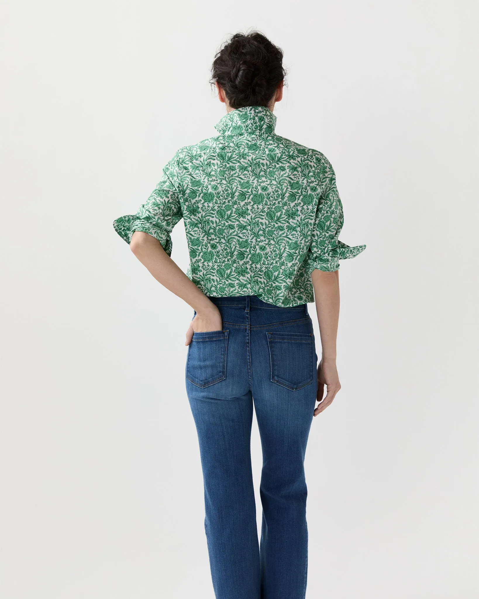 Tomboy Popover Shirt in Green Sambourne Liberty Fabric sold by Mashburn product image thumbnail 5