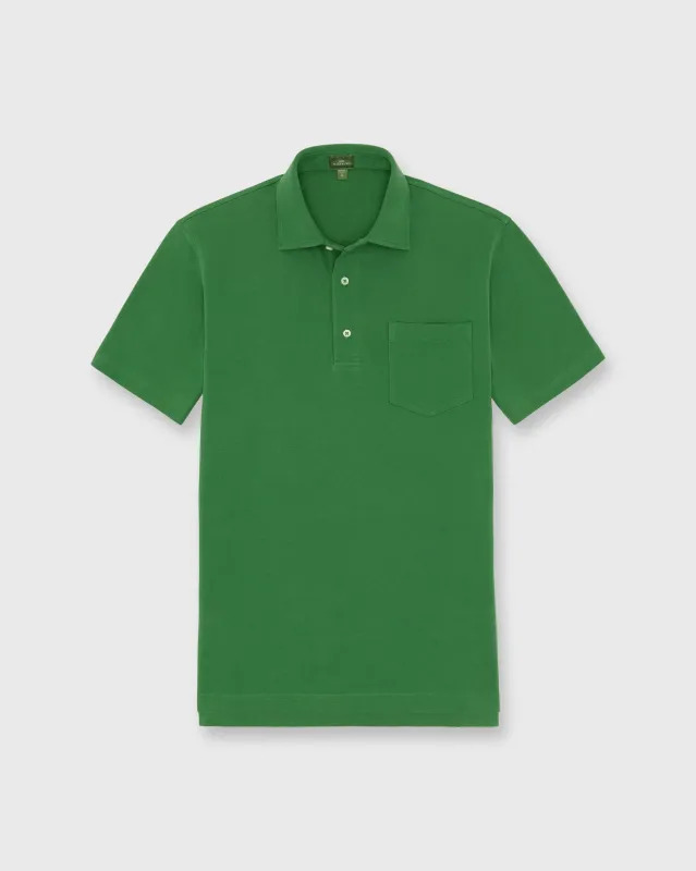 Short-Sleeved Polo in Grass Pima Pique sold by Mashburn