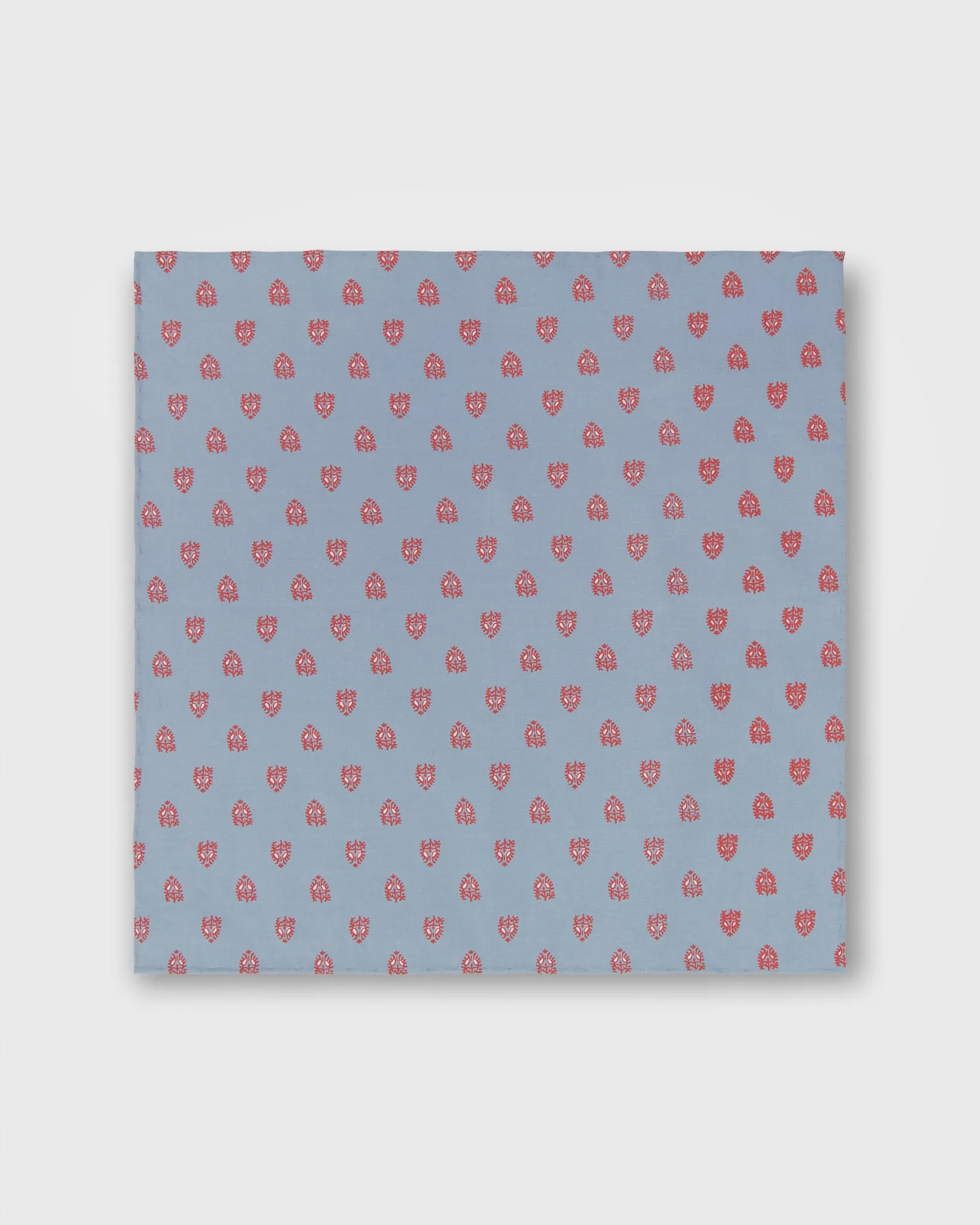 Cotton Print Pocket Square in Sky/Coral Printed Poplin sold by Mashburn product image thumbnail 2