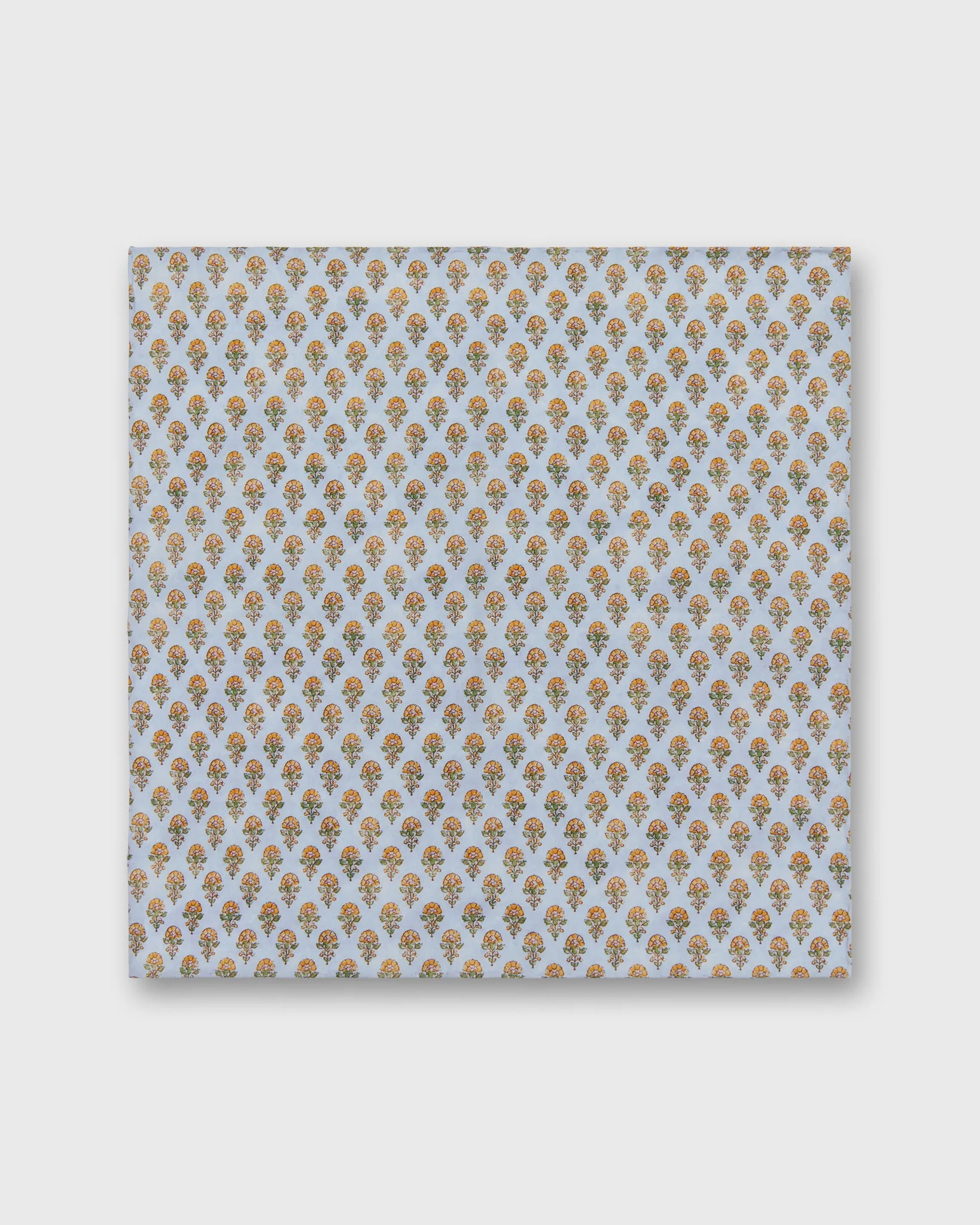 Cotton Print Pocket Square in French Blue/Tangerine Floral Printed Poplin sold by Mashburn product image thumbnail 2