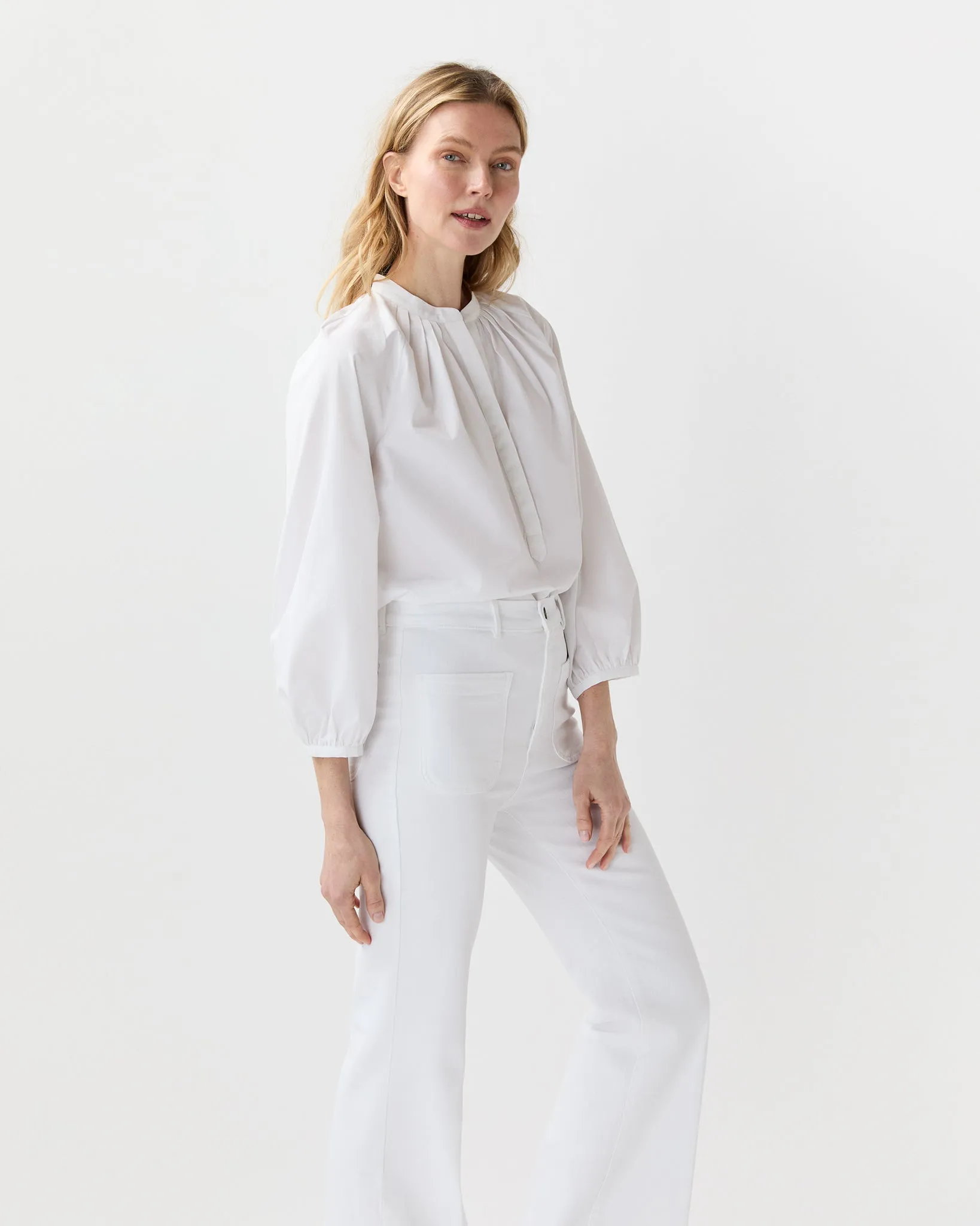 Sienna Top in White Poplin sold by Mashburn product image thumbnail 5