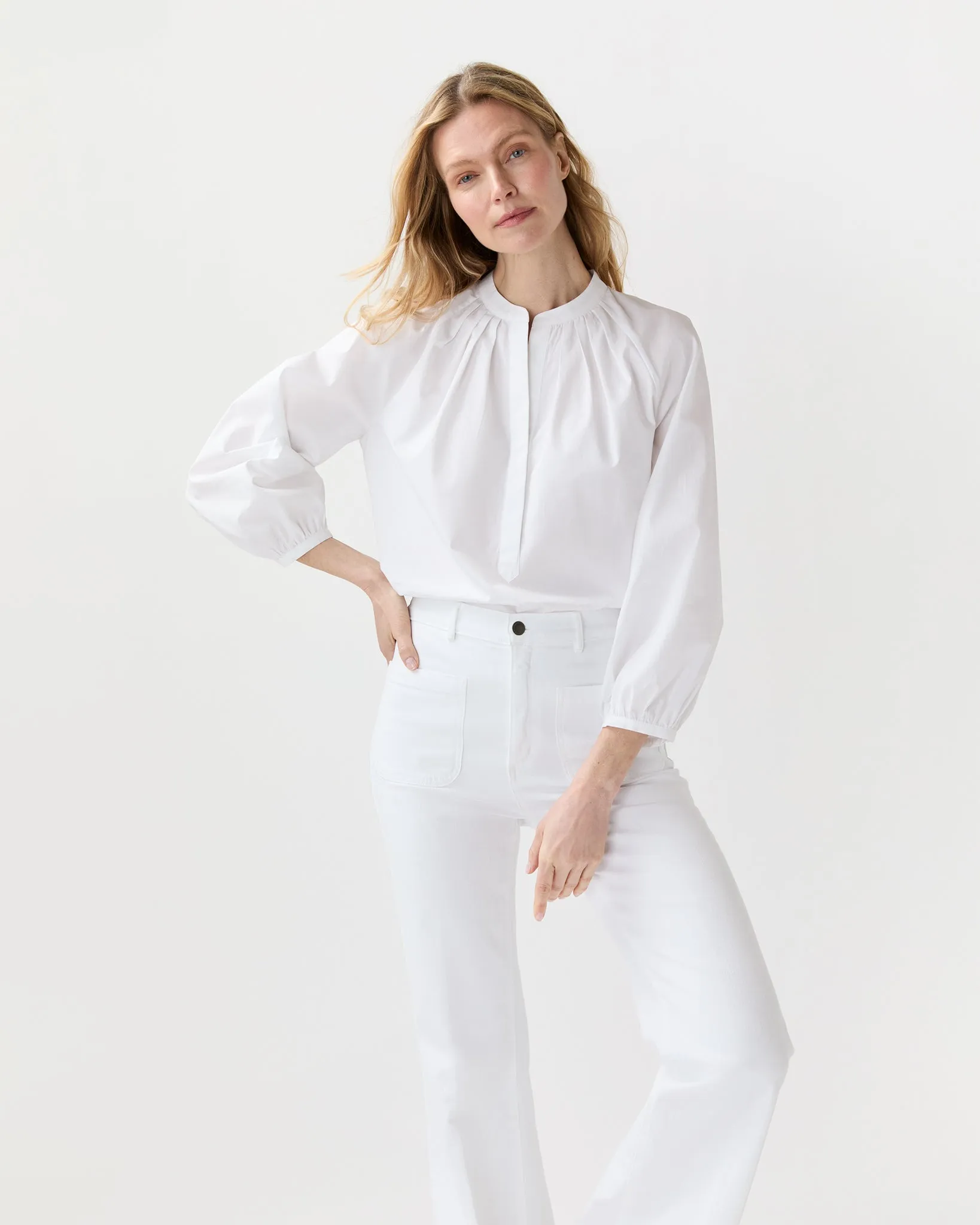 Sienna Top in White Poplin sold by Mashburn product image thumbnail 4