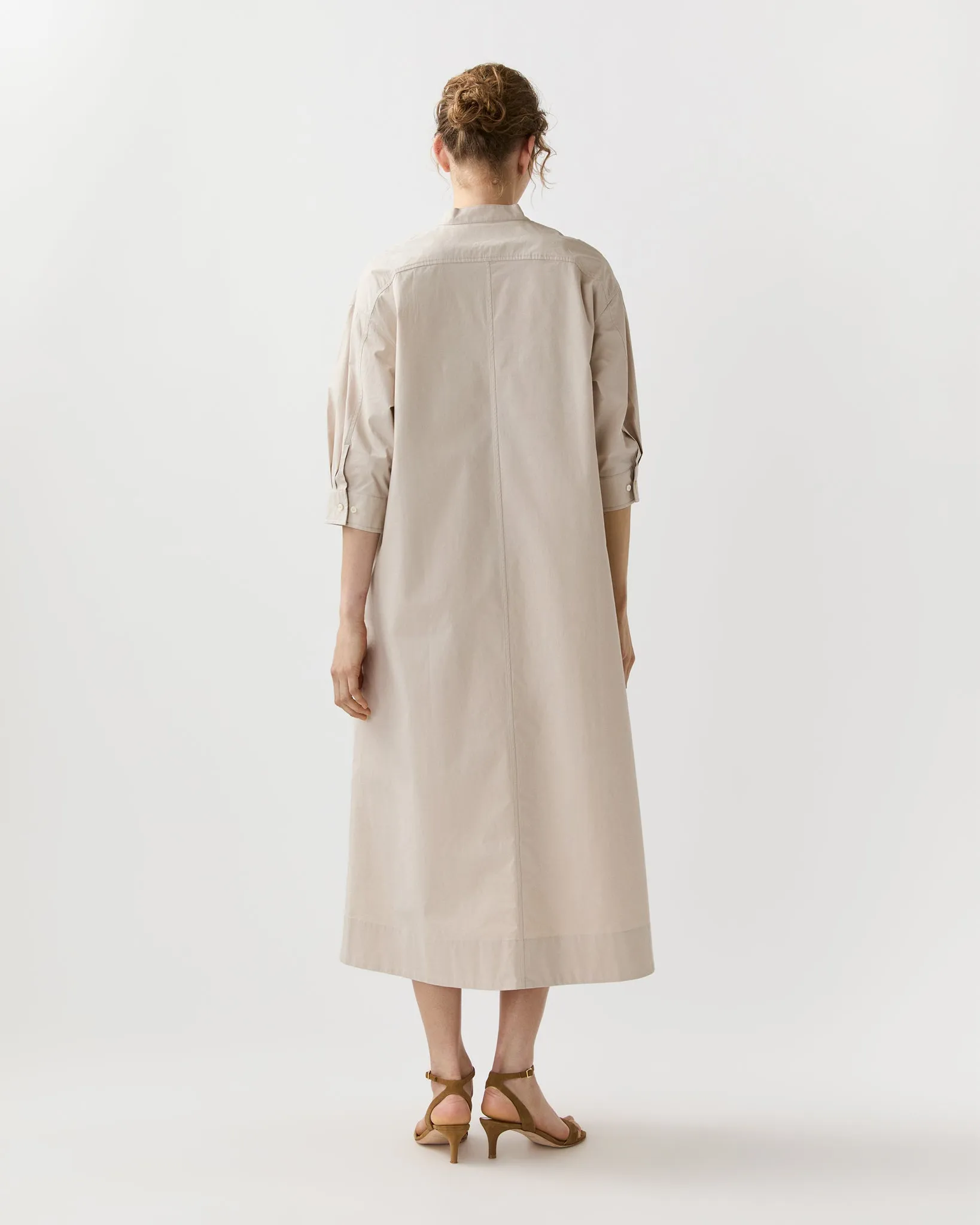 Cadie Dress in Sand Paperweight Stretch Poplin sold by Mashburn product image thumbnail 3