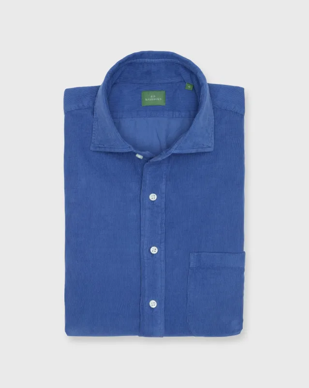 Spread Collar Sport Shirt in Harbor Corduroy sold by Mashburn