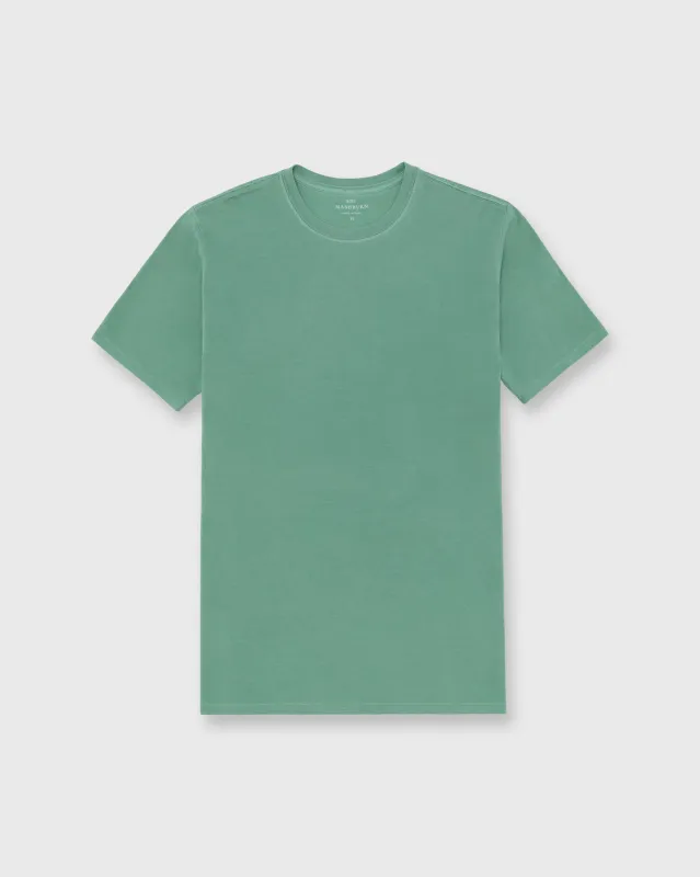 Short-Sleeved Tee in Sage Pima Cotton made by Mashburn