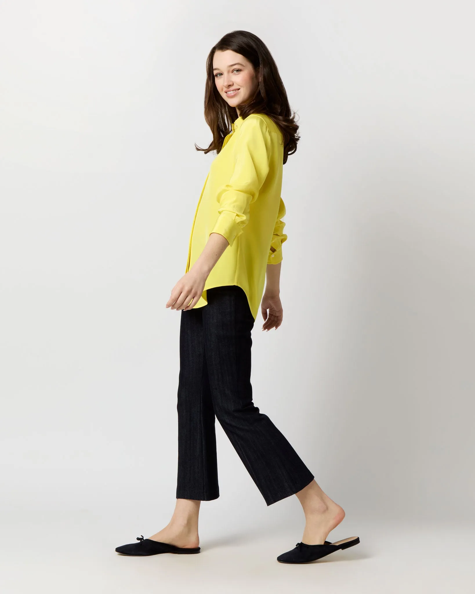 Icon Blouse in Lemon Silk Crepe de Chine sold by Mashburn product image thumbnail 4