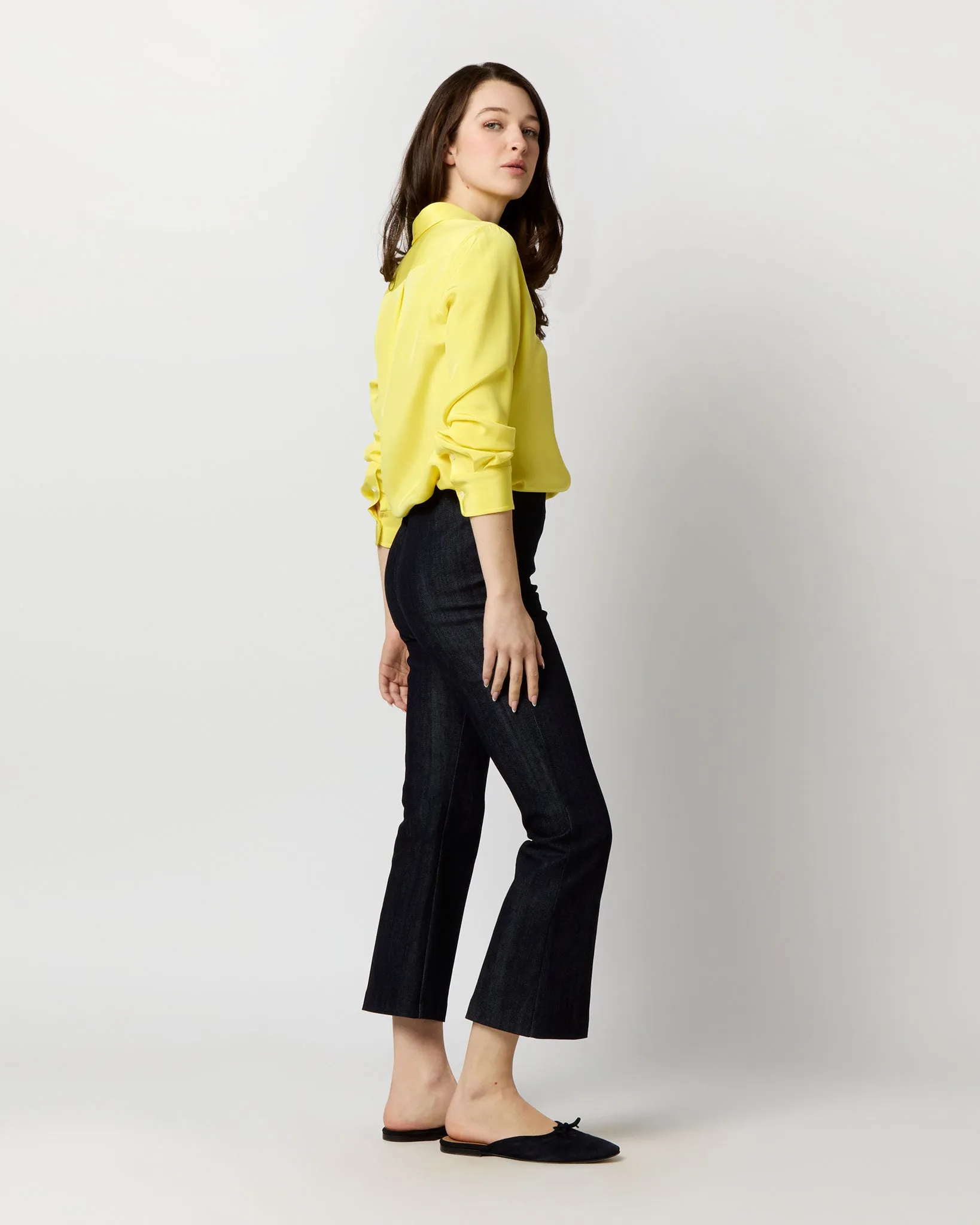 Icon Blouse in Lemon Silk Crepe de Chine sold by Mashburn product image thumbnail 5