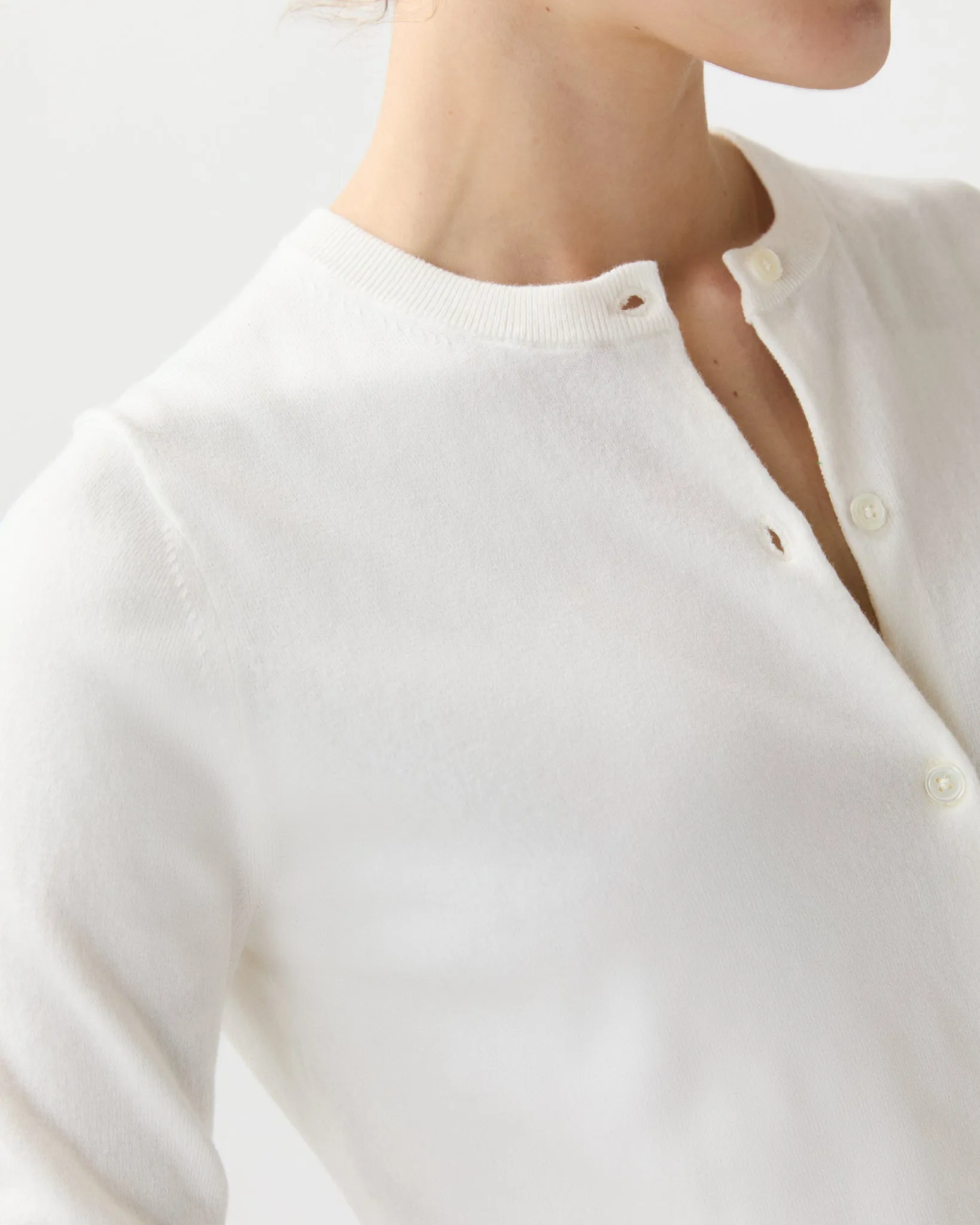 Rosie Cardigan in Ivory Cotton/Silk sold by Mashburn product image thumbnail 2