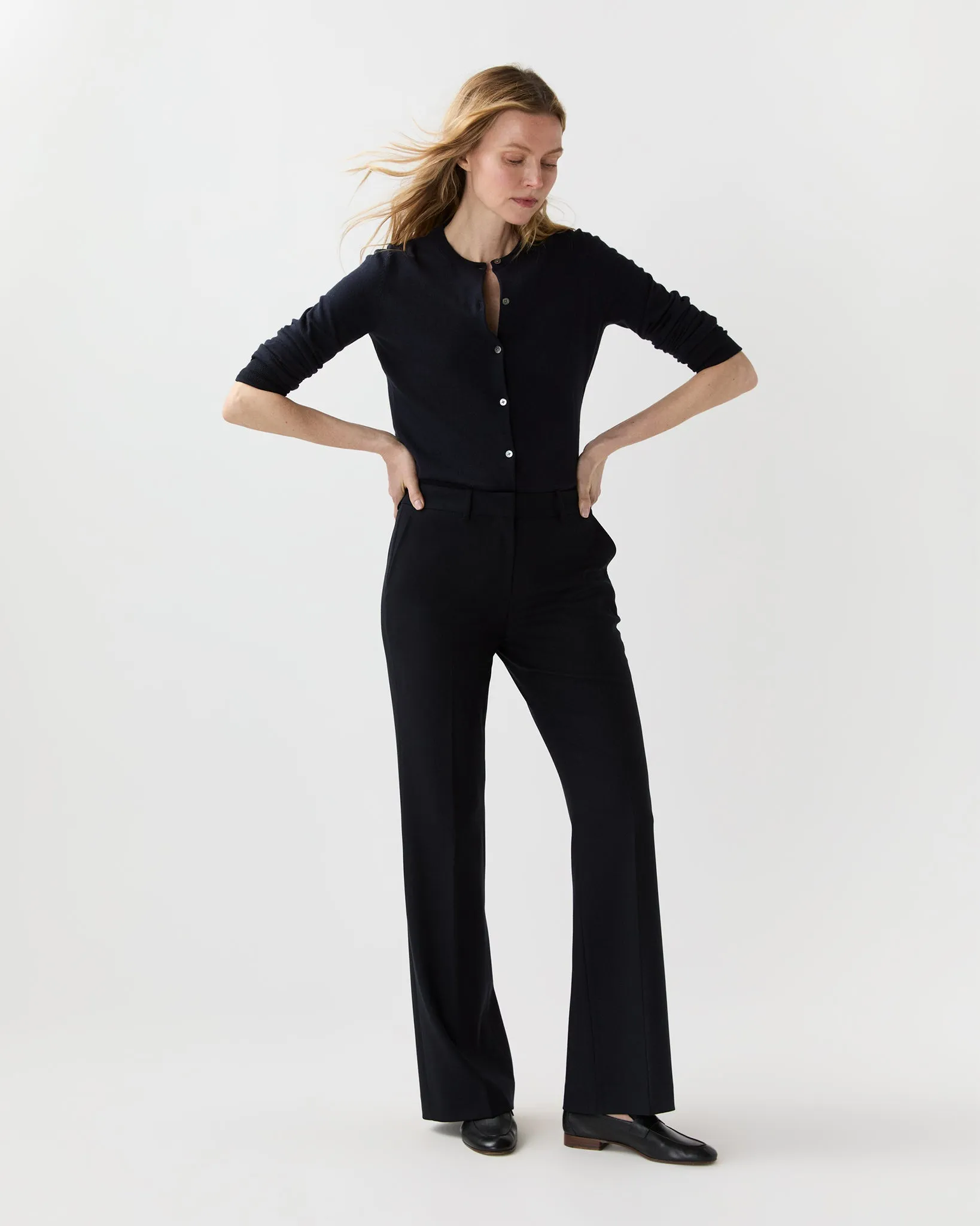 Lane Pant in Navy 3-Ply Plainweave sold by Mashburn