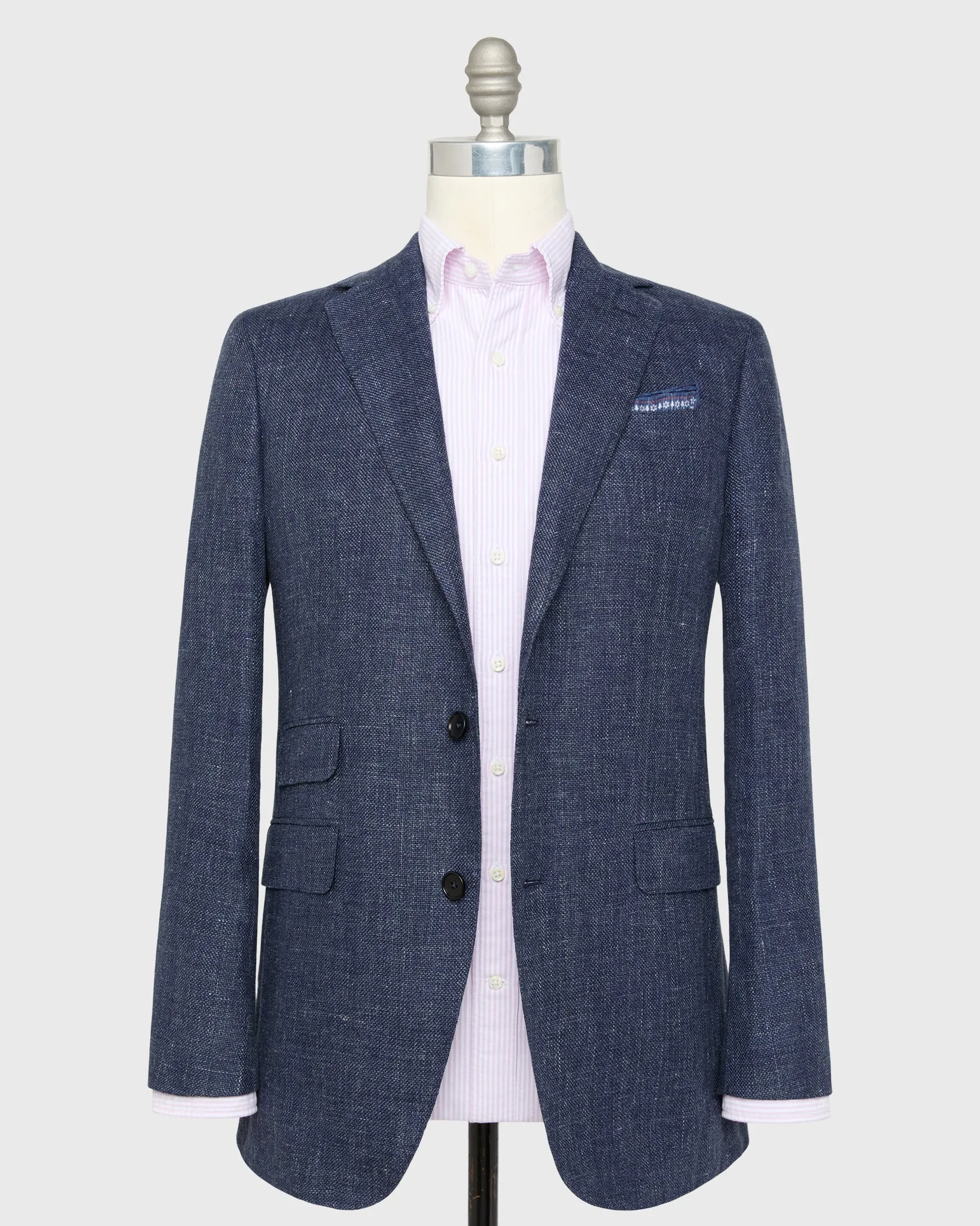 Kincaid No. 2 Jacket in Blue Hopsack sold by Mashburn product image thumbnail 3