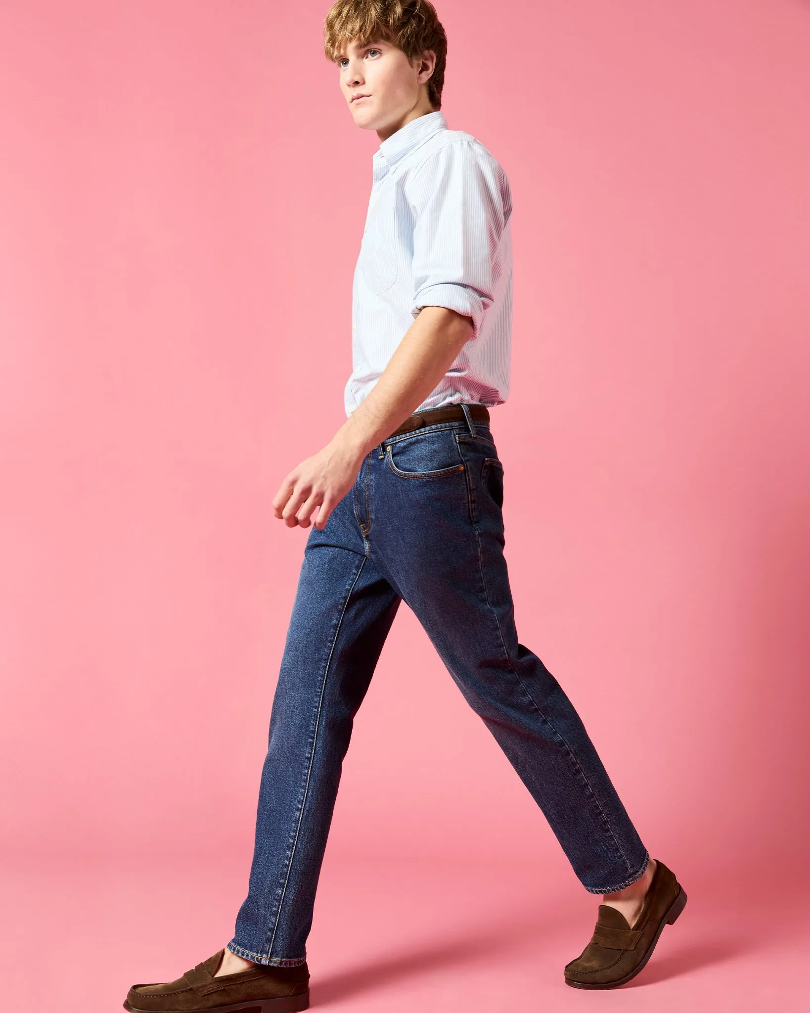 Handsewn Penny Loafer in Chocolate Suede sold by Mashburn product image thumbnail 3