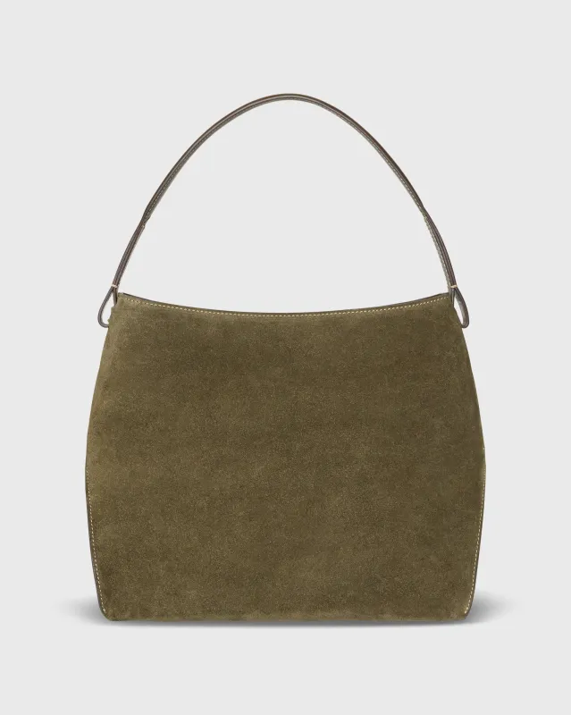 Jude Hobo Bag in Olive Suede/Leather made by Mashburn