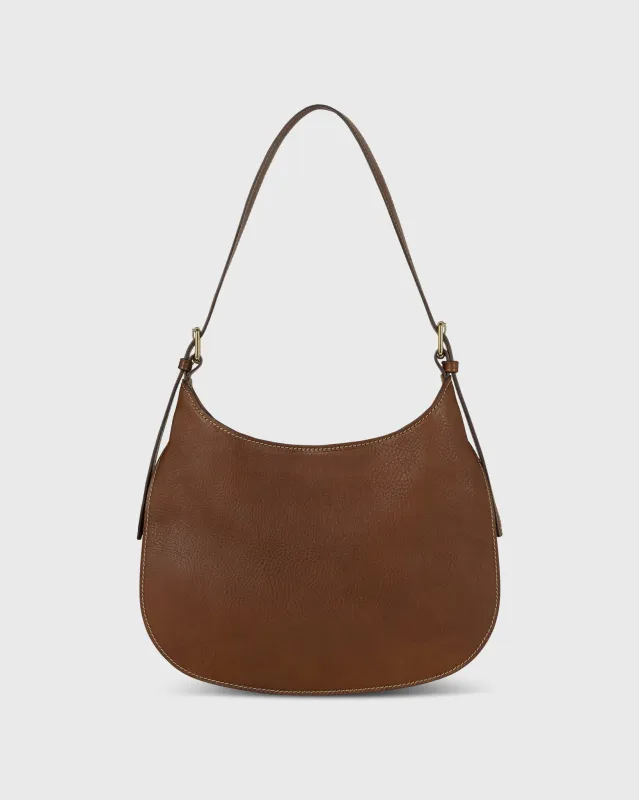Brooke Hobo Bag in Brown Leather made by Mashburn