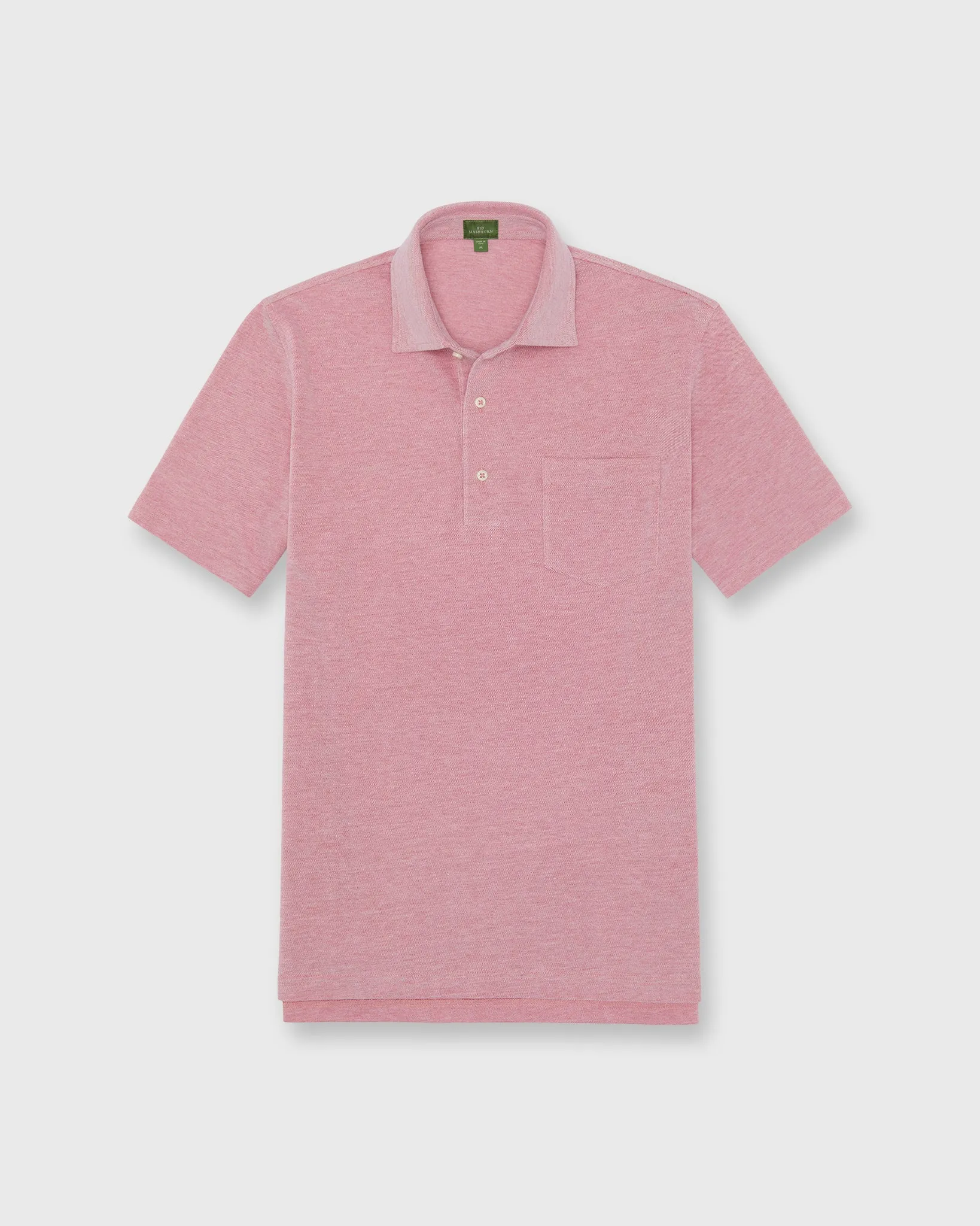 Short-Sleeved Polo in Watermelon Oxford Pima Pique sold by Mashburn