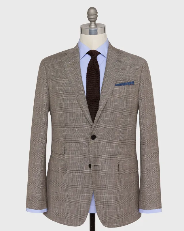 Virgil No. 3 Suit in Mocha/Bone Glenplaid Plainweave sold by Mashburn