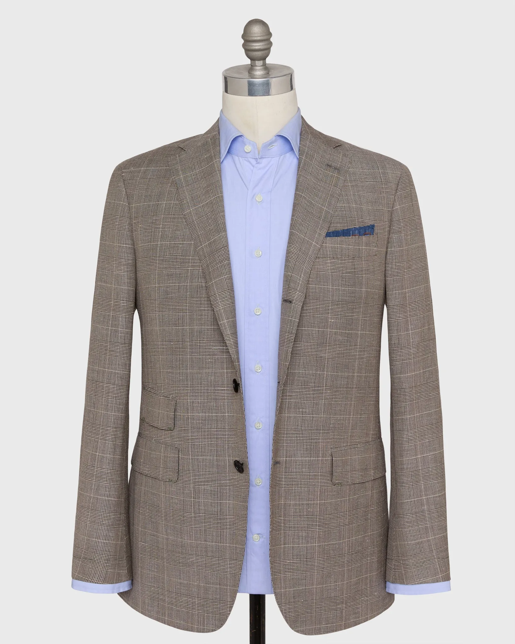 Virgil No. 3 Suit in Mocha/Bone Glenplaid Plainweave sold by Mashburn product image thumbnail 3