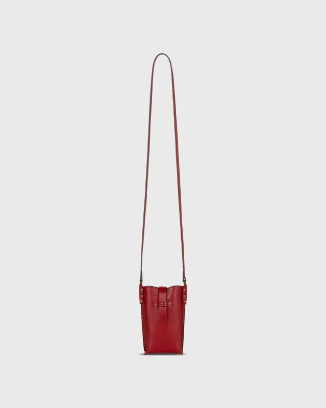 Minnie Cell Phone Bag in Red Leather sold by Mashburn