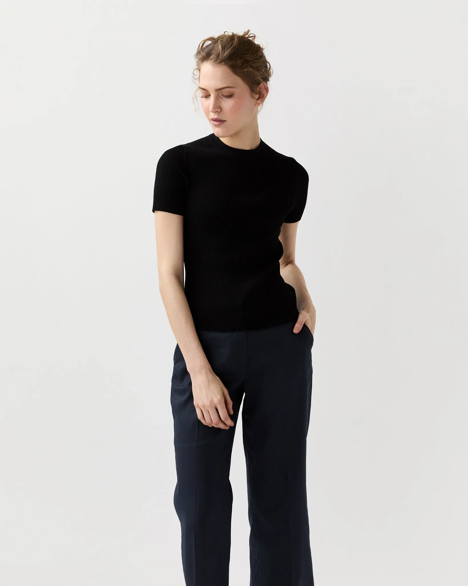 Nia Tee in Black Cotton sold by Mashburn product image thumbnail 3