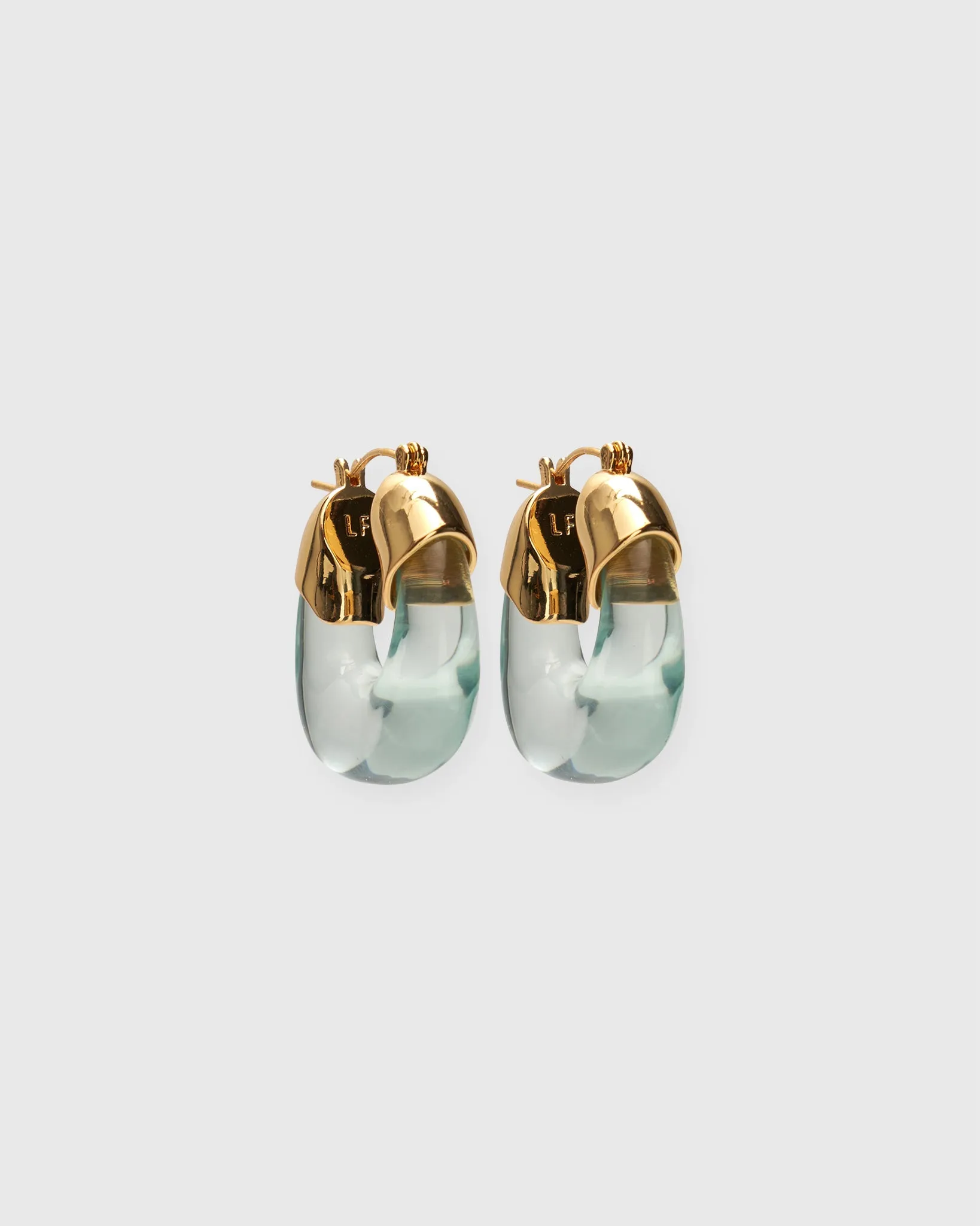 Mini Organic Hoop Earrings in Aqua sold by Mashburn