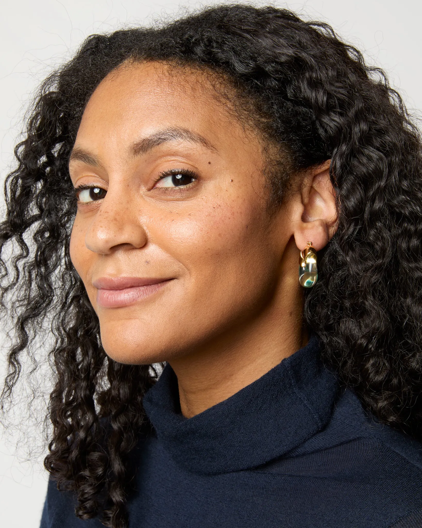 Mini Organic Hoop Earrings in Aqua sold by Mashburn product image thumbnail 2